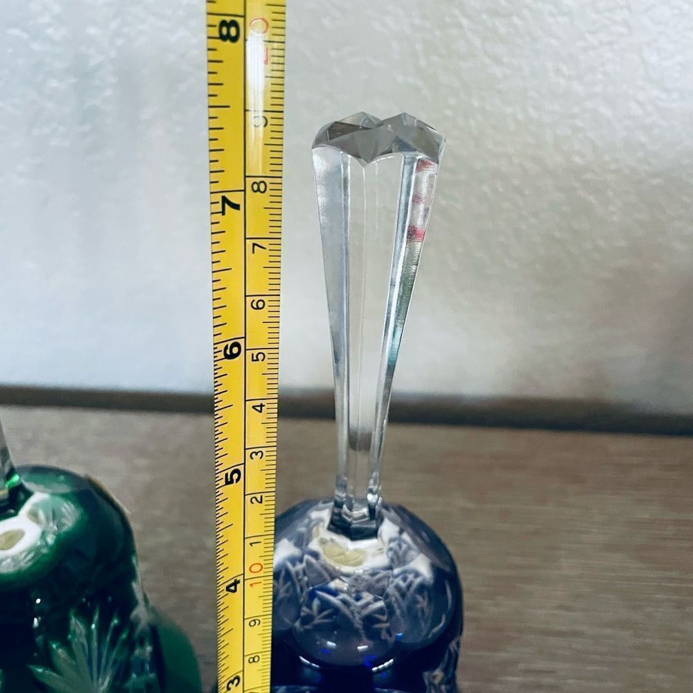 Hungarian Crystal Blue Glass Bell - Picture 3 of 3